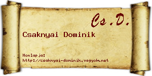 Csaknyai Dominik névjegykártya