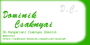 dominik csaknyai business card